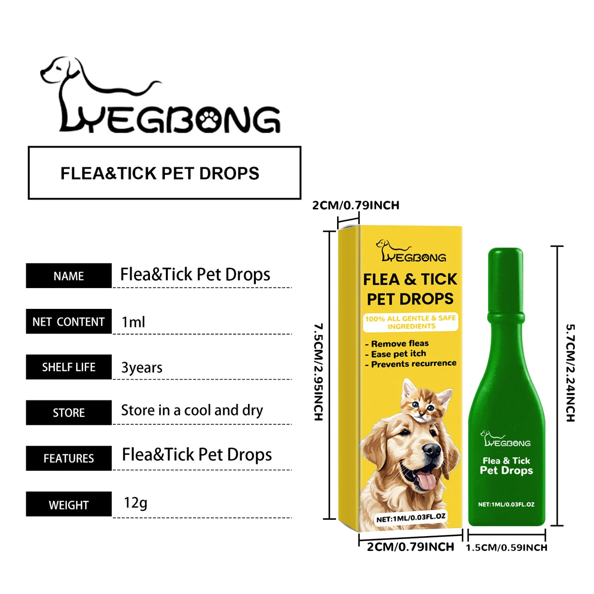 pet flea and tick drops anti-itching