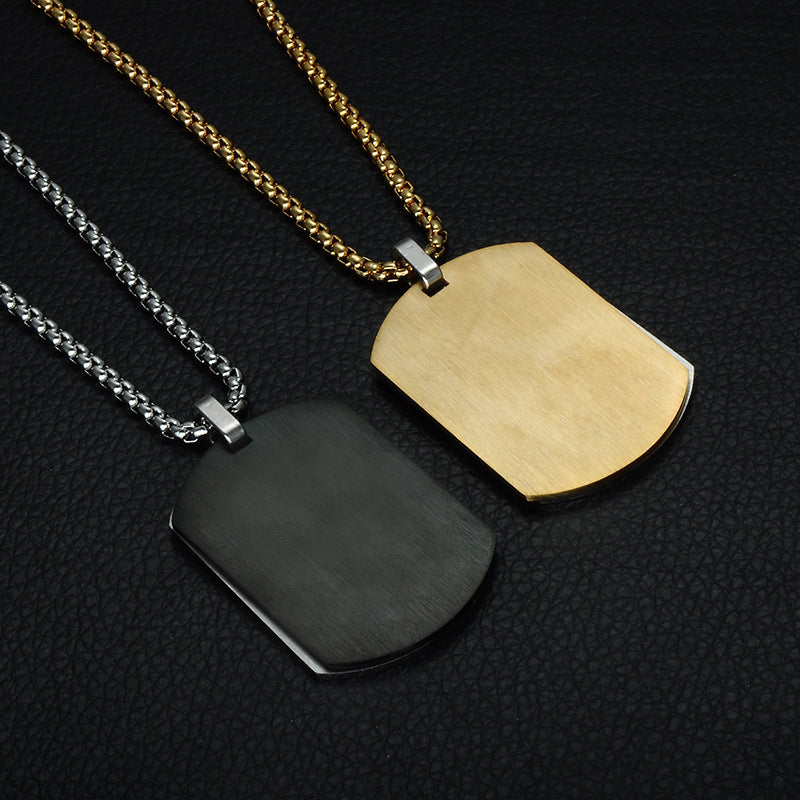 Stainless Steel Bible Verse Cross Army Pendant Necklace
