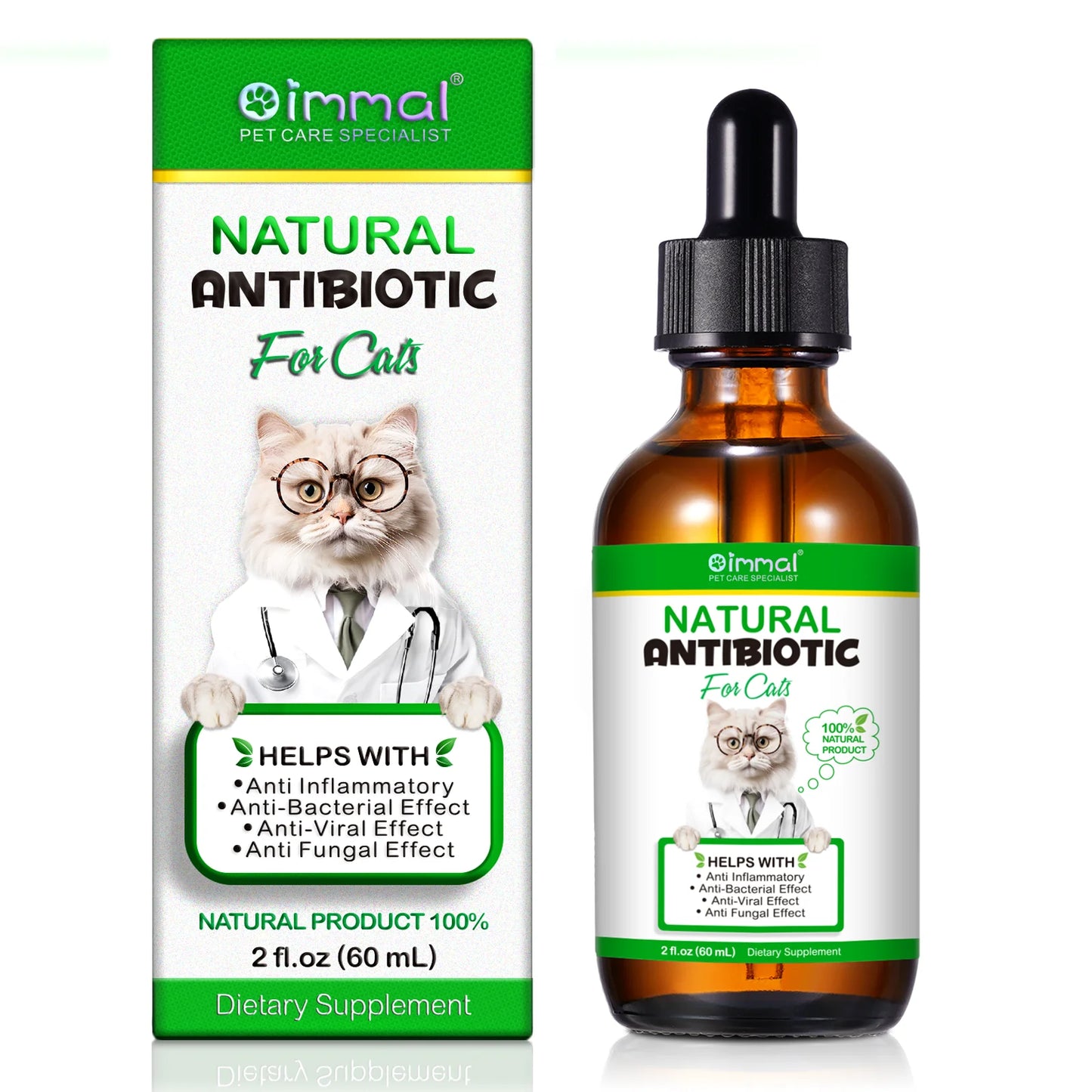 Natural Antibiotics for Cat Supports Pets Allergy Relief Itch Relief Multivitamin Help Cat Antiviral Antifungal in Liquid Form