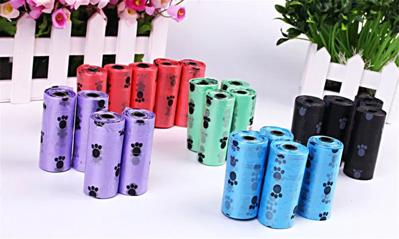 New Dog Poop Bag for Dog Pets Waste Garbage Bags Carrier Biodegradable Clean-up BagWaste Pick Up Clean Bag for Dog