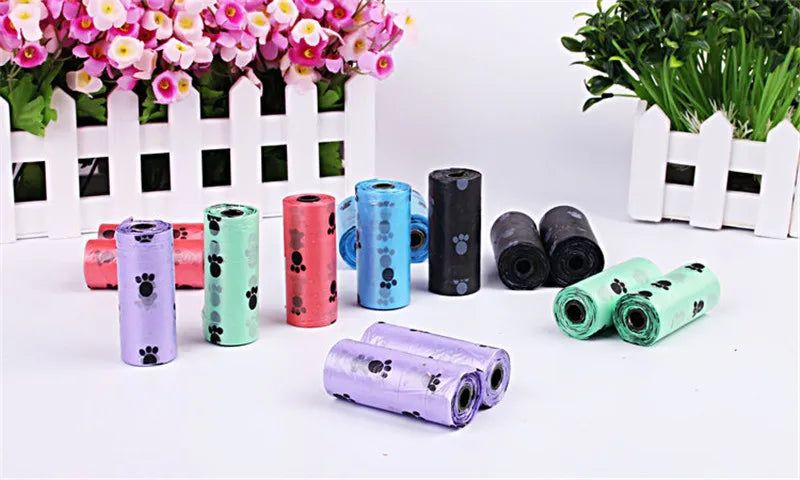 New Dog Poop Bag for Dog Pets Waste Garbage Bags Carrier Biodegradable Clean-up BagWaste Pick Up Clean Bag for Dog