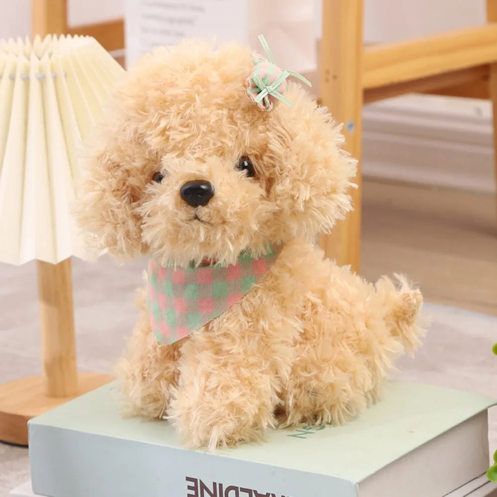 Curly Hair Dog Plush Toy Baby Appease Puppy Doll Stuffed Dog Doll Stuffed Animals 25CM Simulation Dog Plush Home Decor