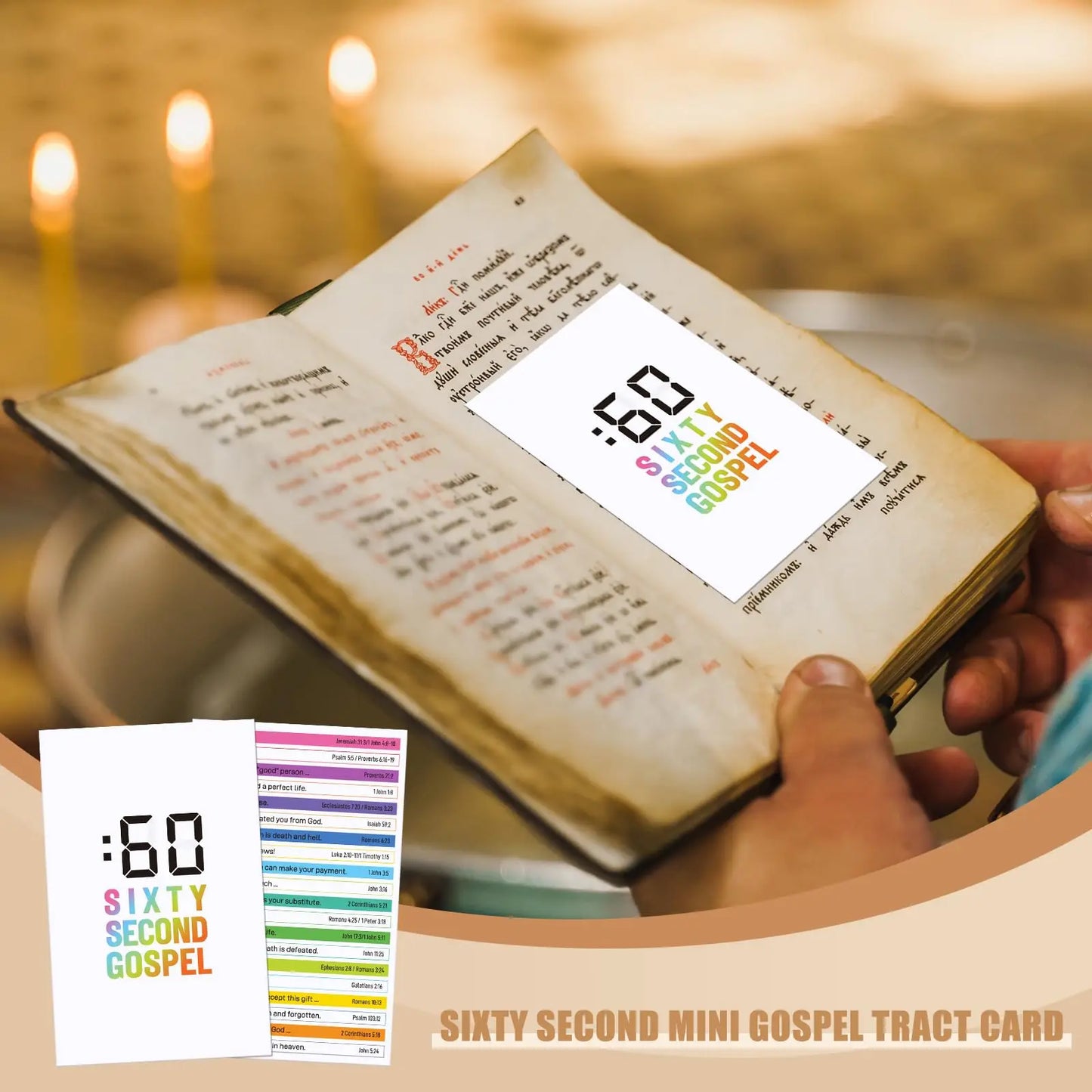 100 Pcs Gospel Tract Card Plan of Salvation Cards Sixty Second Gospel Pocket Holy Postcards Prayer Postcards.