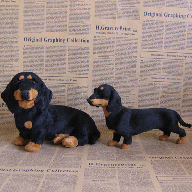Seated Dachshund Dog Plush Toys Lifelike Simulation Black Dog Plush Toy Kids Gifts Home Car Decor Ornaments