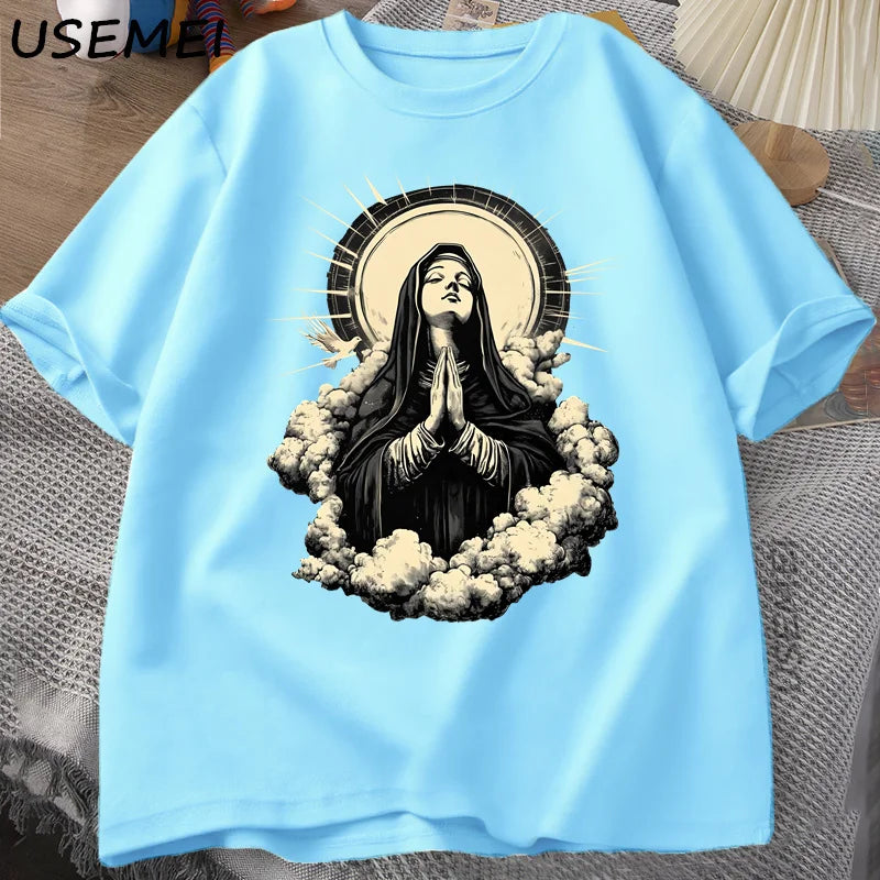 Christian Virgin Mary Graphic T-Shirt – Unisex Faith Tee