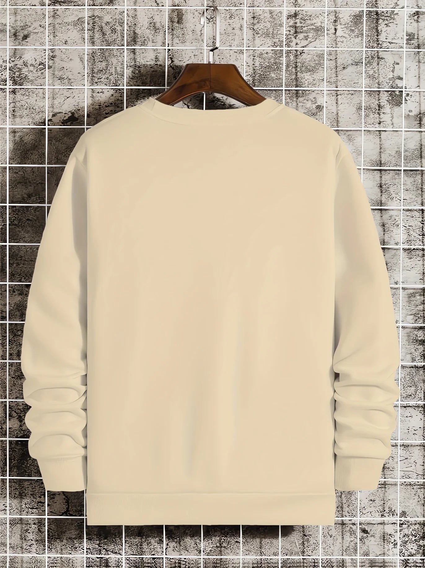 Men's autumn and winter fashionable casual loose Jesus truth life letter pattern printed long sleeved round neck sports shirt