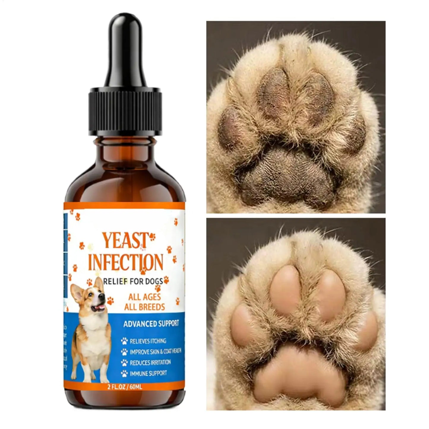 Dog Anti Itch Natural Drops 60ml Itchy Skin Relief Care Dry Skin Health Daily Grooming Supplies Suitable for dogs of all sizes