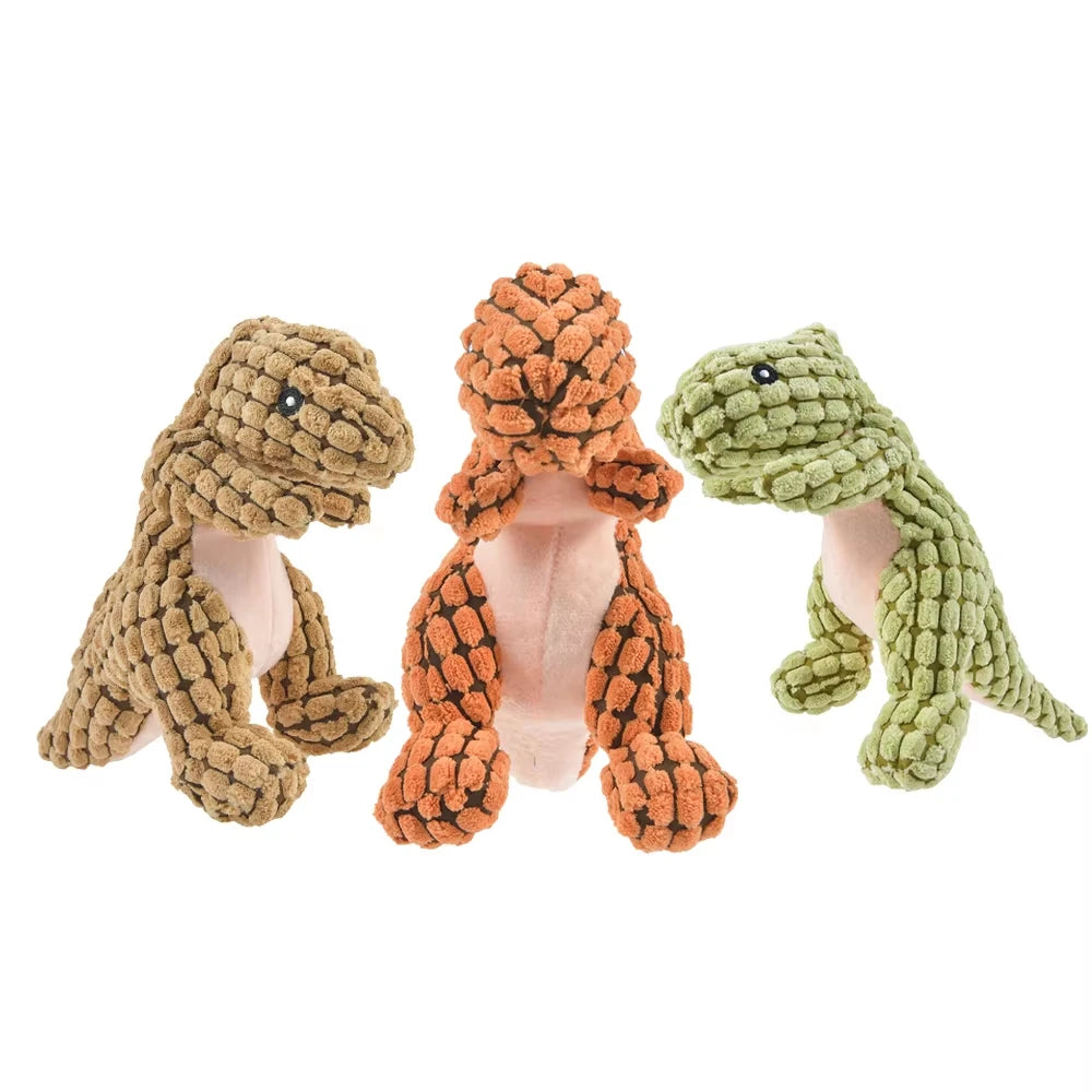 Pet Plush Dinosaur Toy Interactive Sound-Making Cat and Dog Chew Toys Stuffed Material Suitable for Small Dogs and Cats