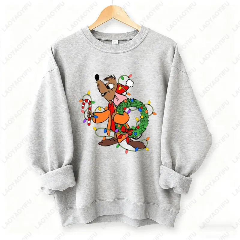Kawaii Christmas Couple Jaq & Gus Gus Crewneck Sweatshirt