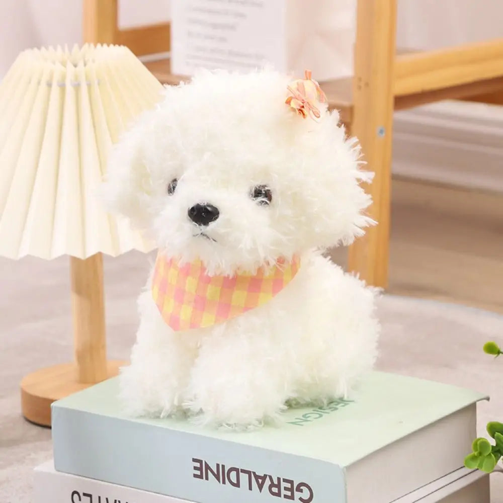 Curly Hair Dog Plush Toy Baby Appease Puppy Doll Stuffed Dog Doll Stuffed Animals 25CM Simulation Dog Plush Home Decor