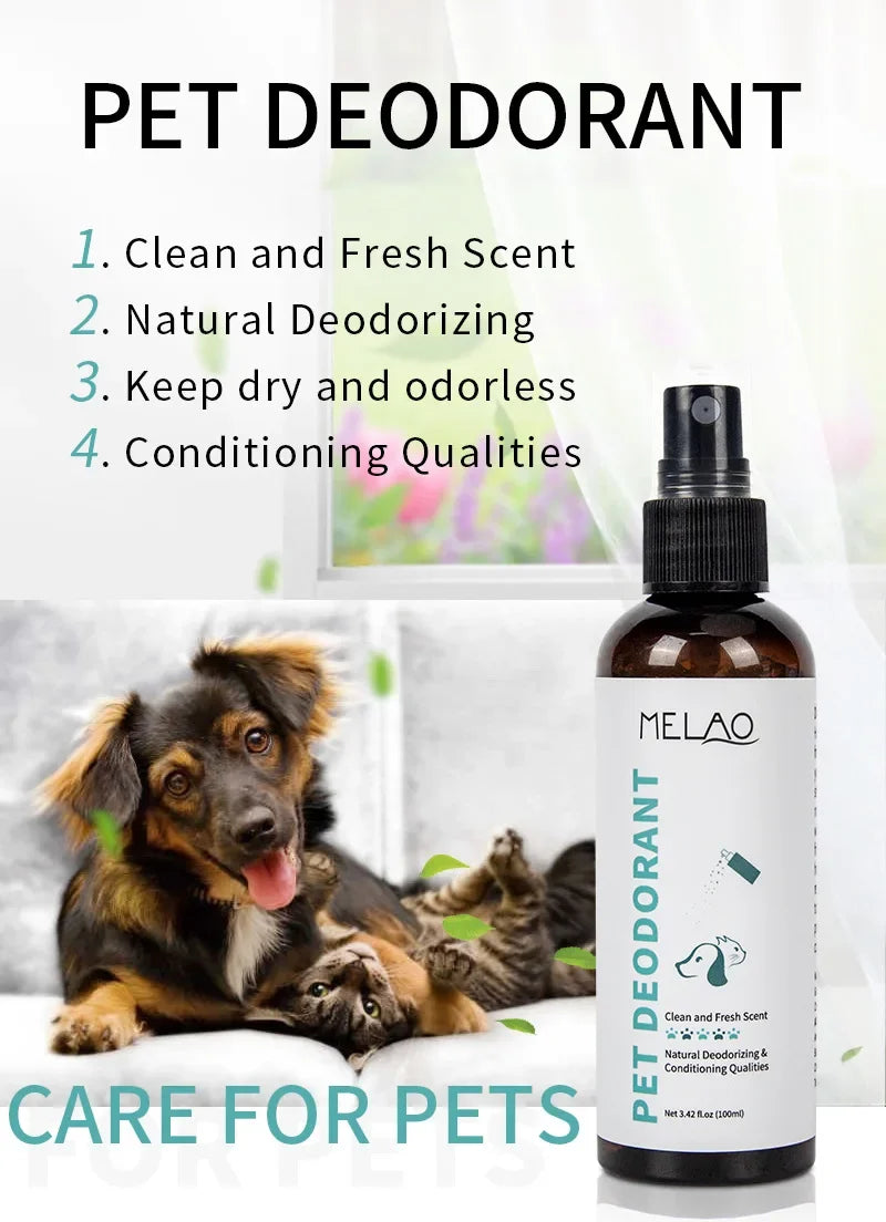 100ml Safe Natural Gentle Pet Odor Eliminator Perfume Spray for Dogs Cats Home Pet Care Long Lasting Fragrance