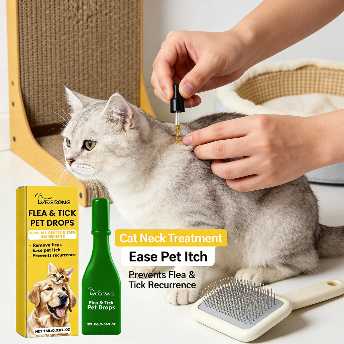 pet flea and tick drops anti-itching