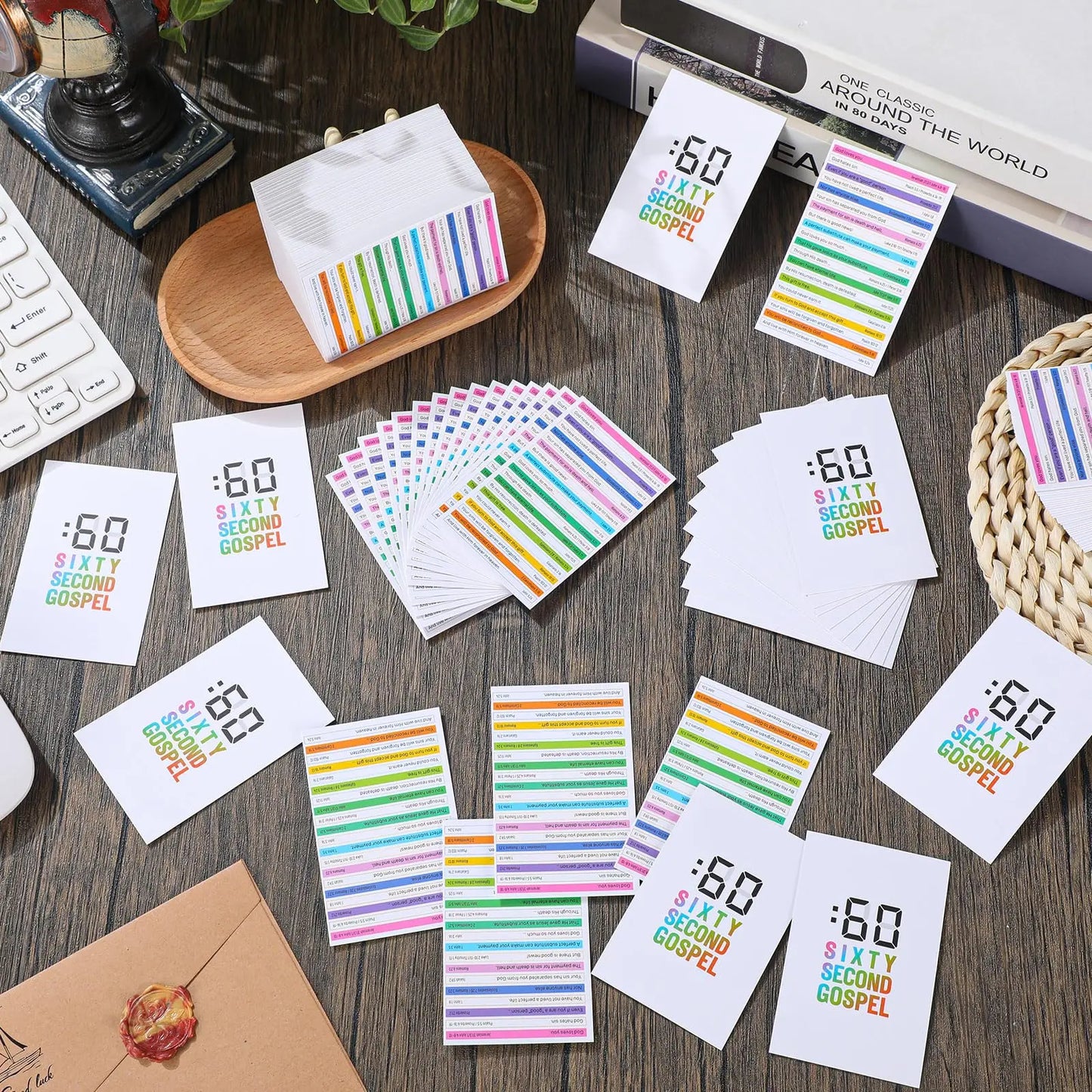 100 Pcs Gospel Tract Card Plan of Salvation Cards Sixty Second Gospel Pocket Holy Postcards Prayer Postcards.