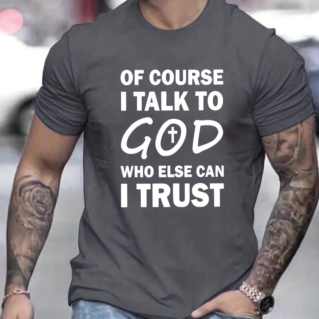 Talk To God Jesus T Shirt  Print Tees for Men Casual Short Sleeve  for Summer Spring Fall Oversized Tops As Gifts