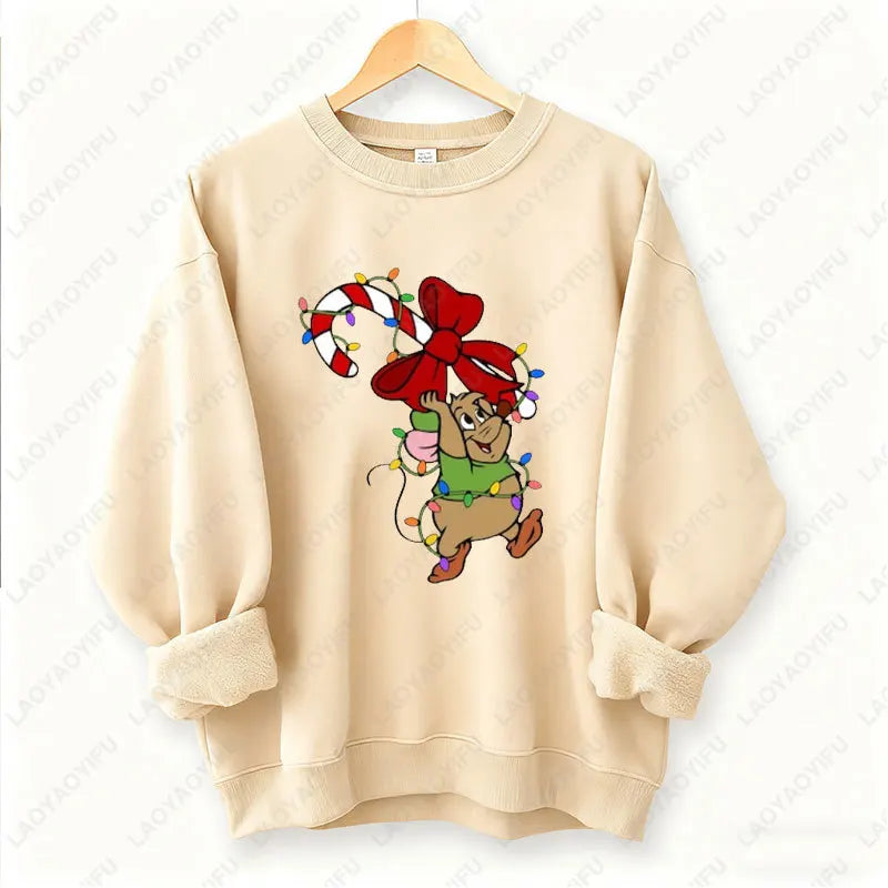 Kawaii Christmas Couple Jaq & Gus Gus Crewneck Sweatshirt