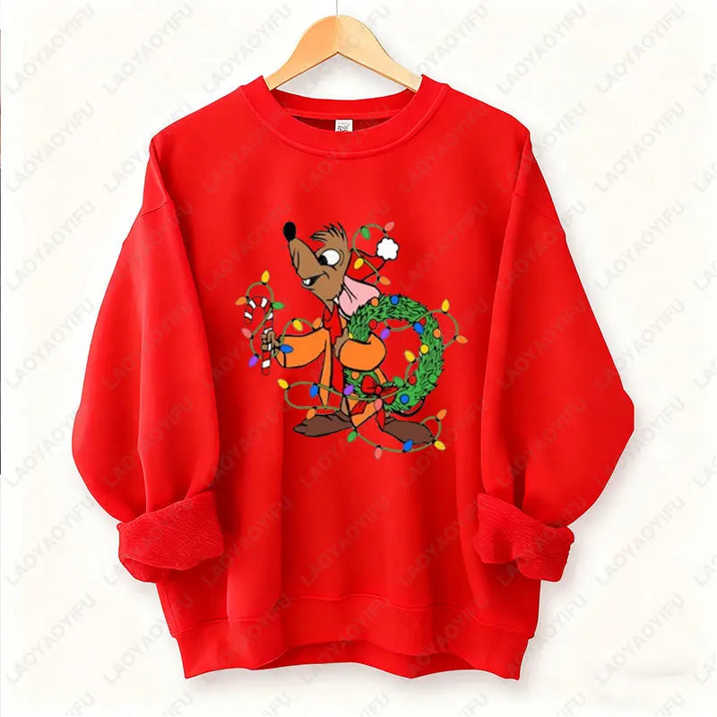 Kawaii Christmas Couple Jaq & Gus Gus Crewneck Sweatshirt