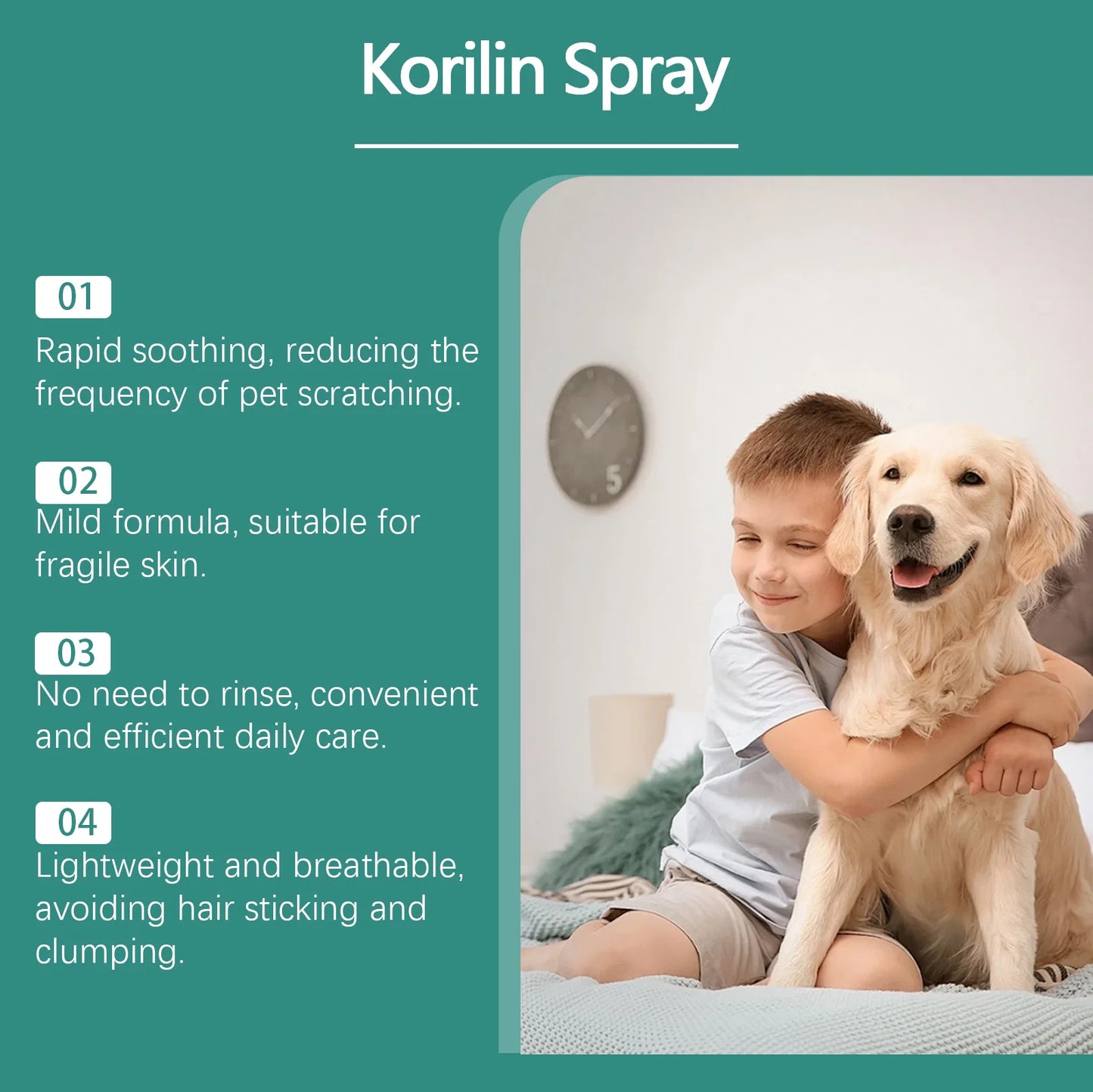 Pet Skin Repair Spray–Soothes Dryness, Sensitivity,Redness&Itching,Non-Irritating&Non-Sensitizing,Suitable for Puppies & Kittens