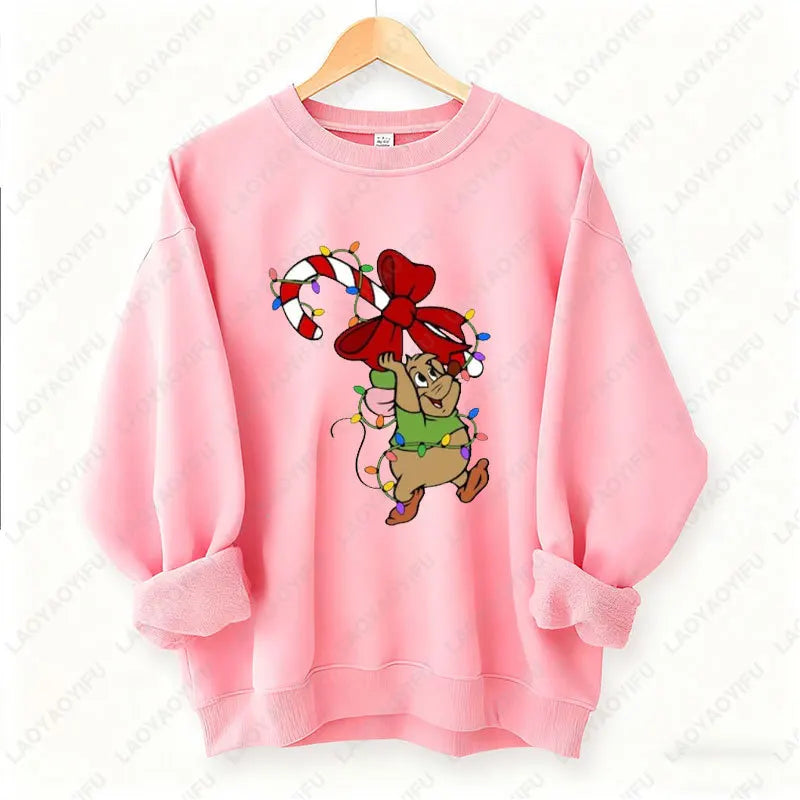 Kawaii Christmas Couple Jaq & Gus Gus Crewneck Sweatshirt