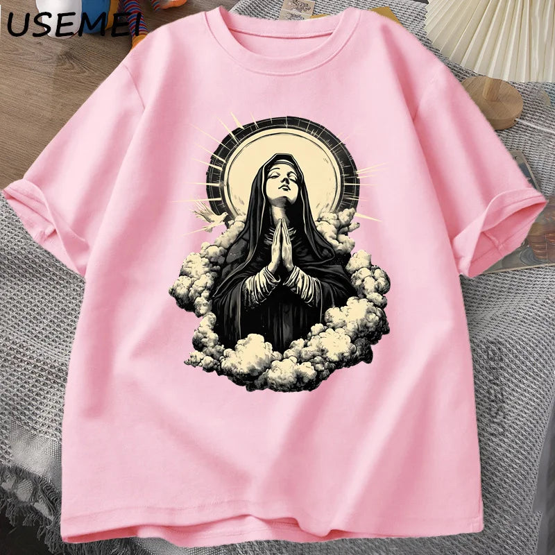 Christian Virgin Mary Graphic T-Shirt – Unisex Faith Tee