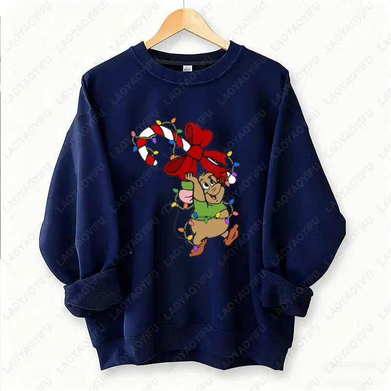 Kawaii Christmas Couple Jaq & Gus Gus Crewneck Sweatshirt