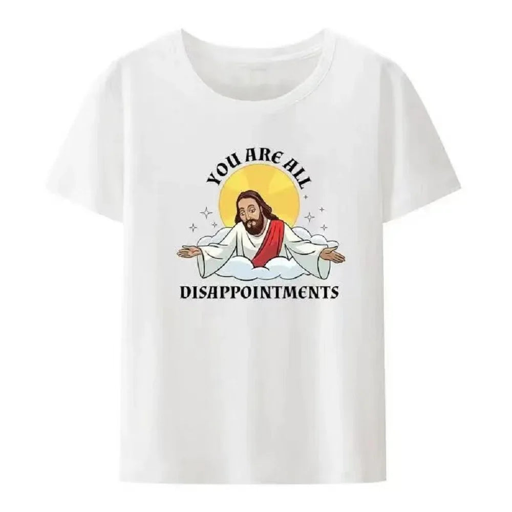 Christian I'll Be Back Funny Jesus Print T Shirt Women and Men Short-Sleeve O-neck Cool Style Y2k Streetwear Women's Clothing