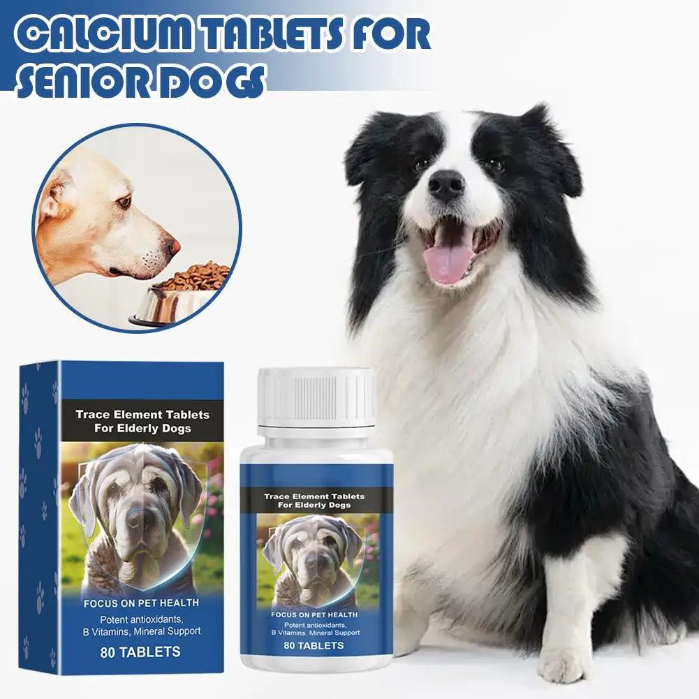 Trace Tablets For Elderly Dogs 80 Tablets Potent Antioxidants Mineral Joint Health Immune System Wellness Supplement