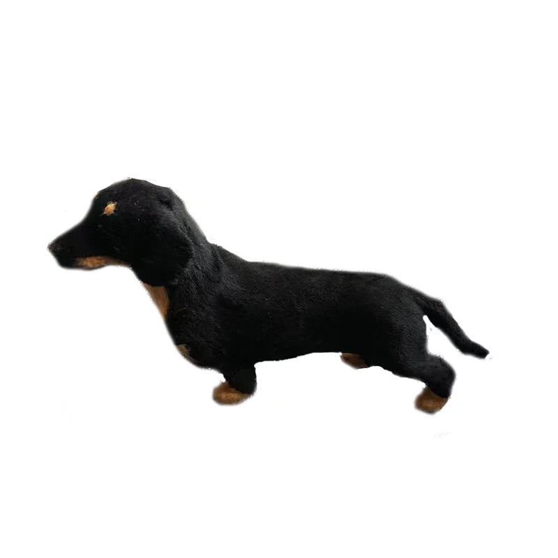 Seated Dachshund Dog Plush Toys Lifelike Simulation Black Dog Plush Toy Kids Gifts Home Car Decor Ornaments
