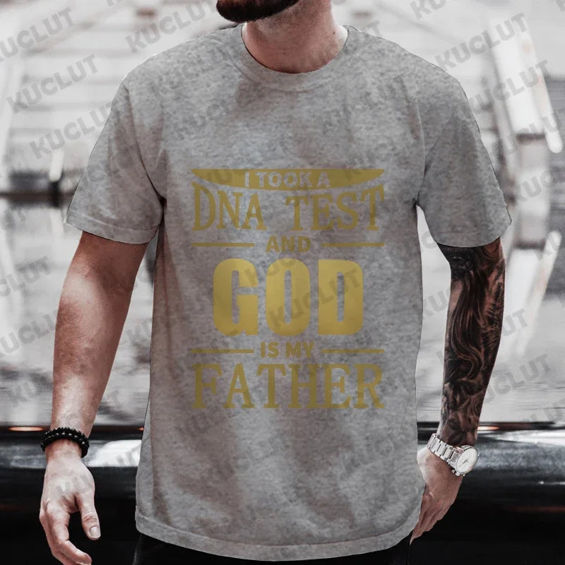 Men’s Christian T-Shirt “God Is My Father” DNA Test Print