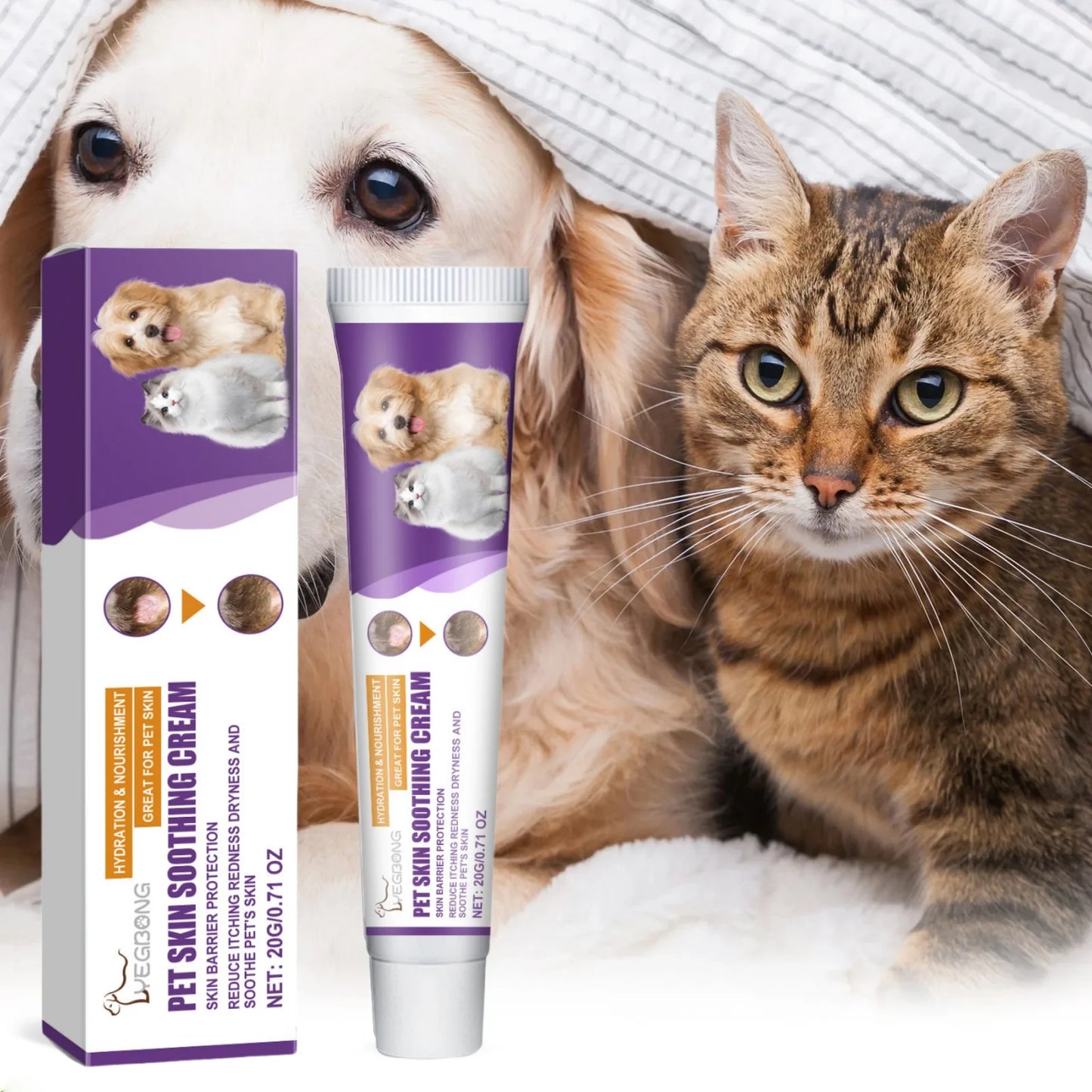 EELJOY Pet Skin Care Cream for Dogs Cats Dry Itchy Skin Relief Soothing Balm Anti Itch Lotion Allergy Treatment Paw Repair