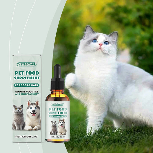 Pet Anxiety-Relief Dietary Supplement Easy to Feed Effectively Relieves Discomfort in Cats Dogs Easily Absorbed Soothing Drops