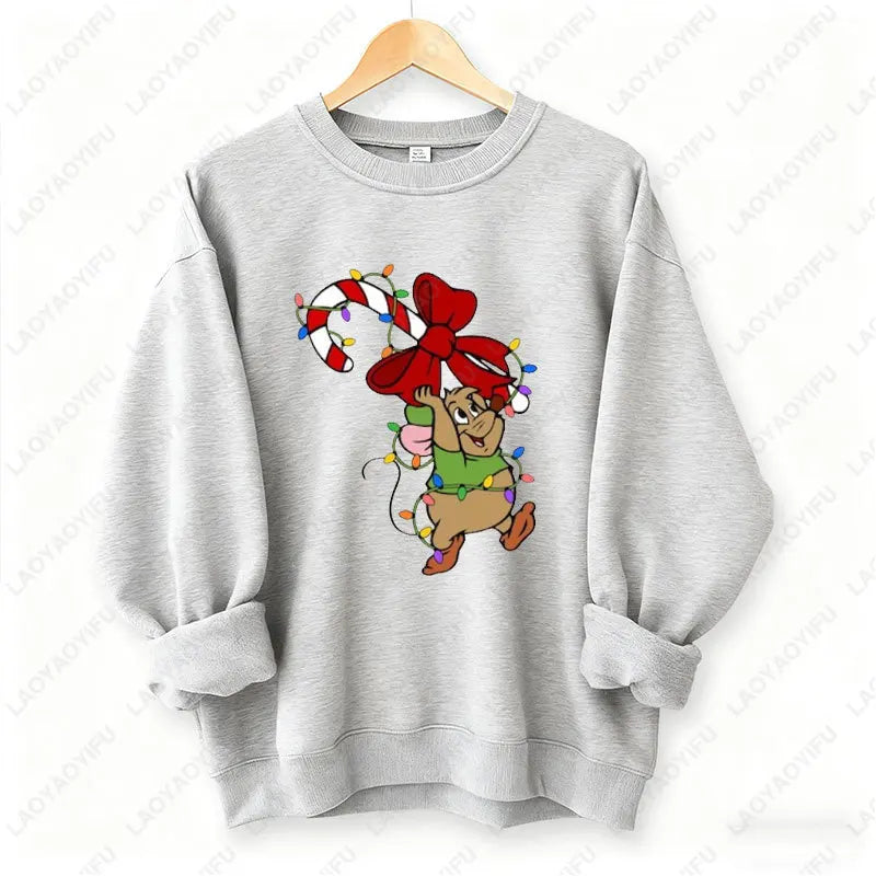 Kawaii Christmas Couple Jaq & Gus Gus Crewneck Sweatshirt