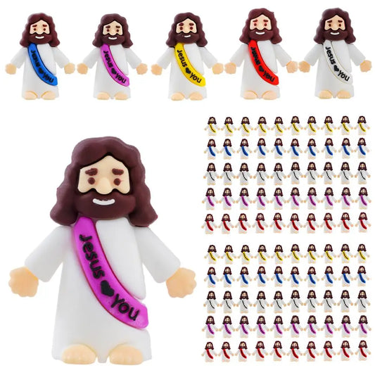 NEW Easter Jesus Toys Easter Mini Jesus Figurines Decorative School Craft Multifunctional Jesus Sunday Party Favors Easter D4H7