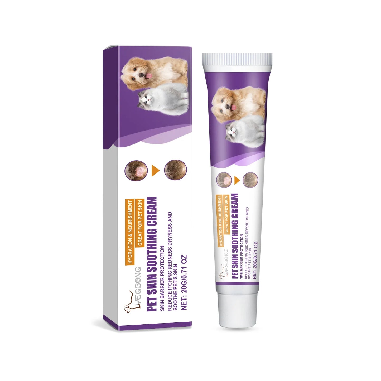 EELJOY Pet Skin Care Cream for Dogs Cats Dry Itchy Skin Relief Soothing Balm Anti Itch Lotion Allergy Treatment Paw Repair