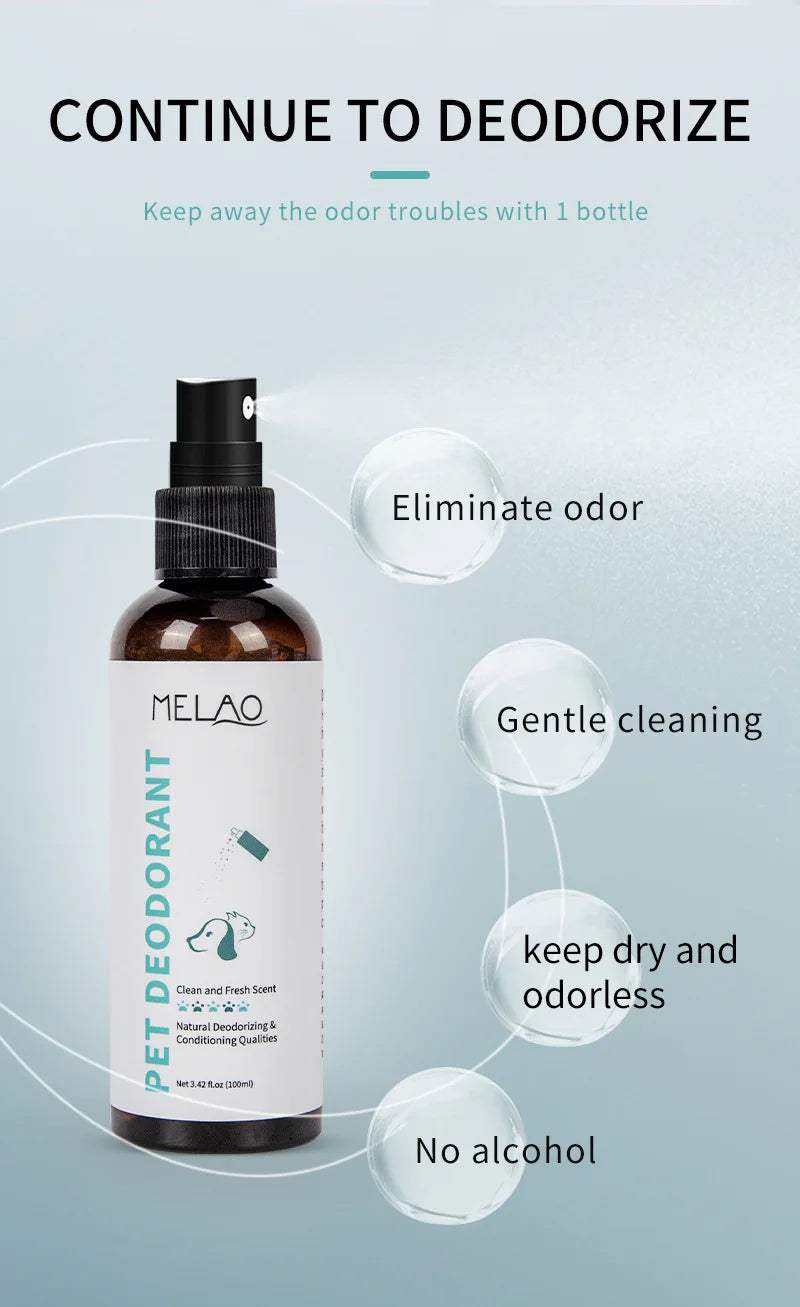 100ml Safe Natural Gentle Pet Odor Eliminator Perfume Spray for Dogs Cats Home Pet Care Long Lasting Fragrance