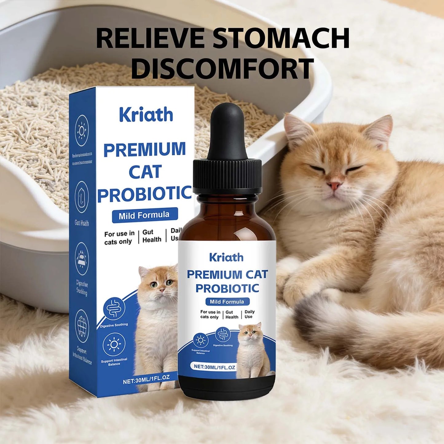 Premium Cat Probiotic Promote Digestion Soothing Support Intestinal Balance Maintains Healthy Gut Microbiota Cat Probiotic Drops