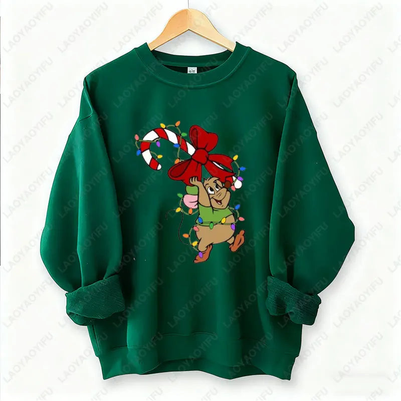 Kawaii Christmas Couple Jaq & Gus Gus Crewneck Sweatshirt
