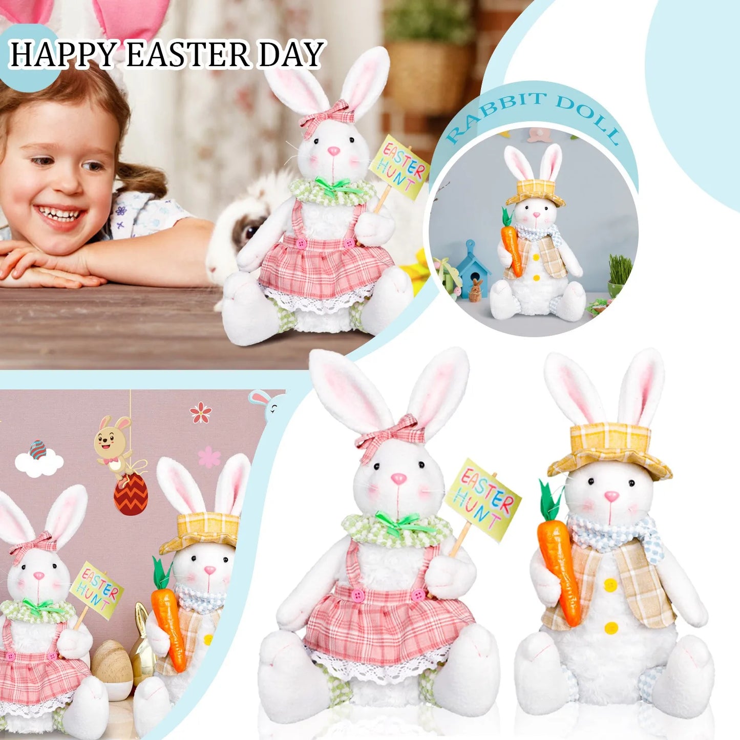 Easter Bunny Decorations Easter Decorations Easter Gnomes Handmade Swedish Gnome Dolls Home Indoor Outdoor Spring Decorations