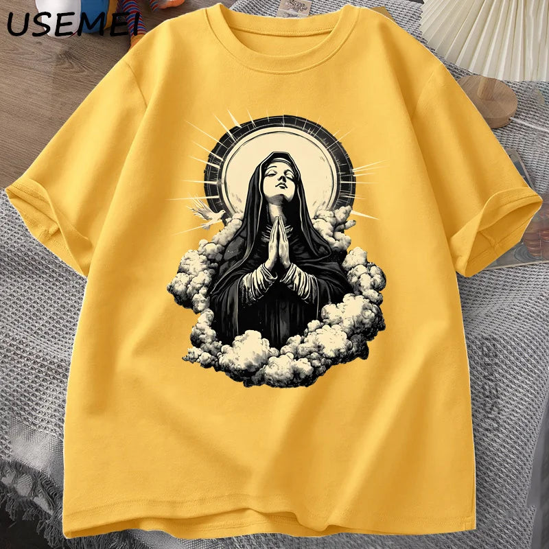 Christian Virgin Mary Graphic T-Shirt – Unisex Faith Tee