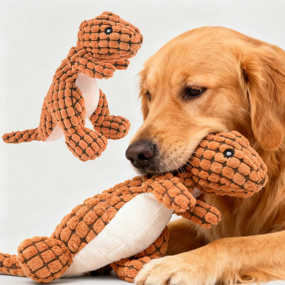 Pet Plush Dinosaur Toy Interactive Sound-Making Cat and Dog Chew Toys Stuffed Material Suitable for Small Dogs and Cats