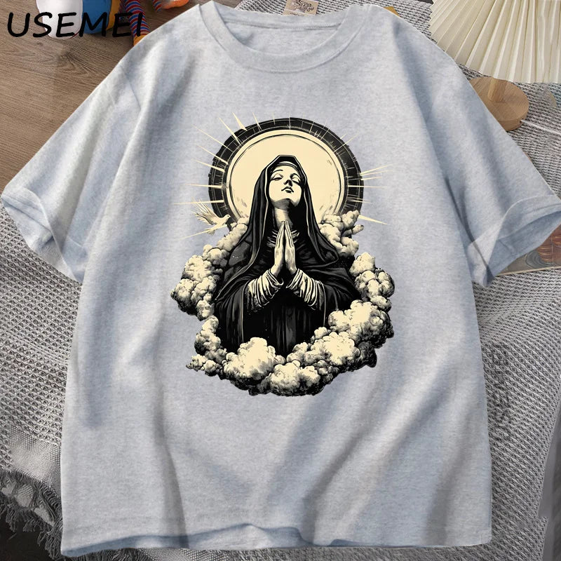 Christian Virgin Mary Graphic T-Shirt – Unisex Faith Tee