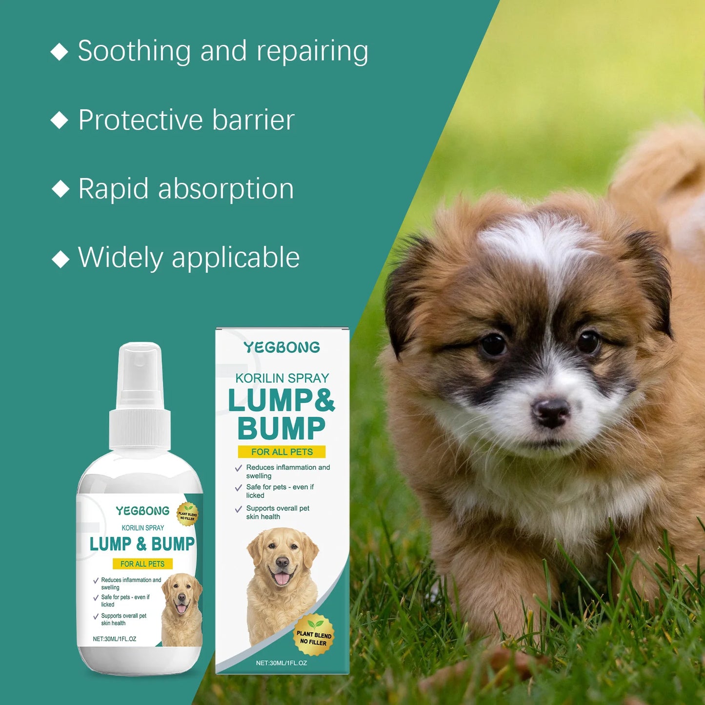 Pet Skin Repair Spray–Soothes Dryness, Sensitivity,Redness&Itching,Non-Irritating&Non-Sensitizing,Suitable for Puppies & Kittens