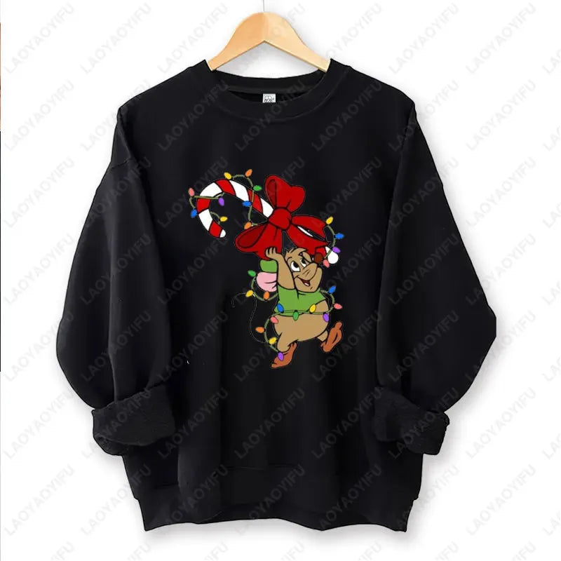 Kawaii Christmas Couple Jaq & Gus Gus Crewneck Sweatshirt