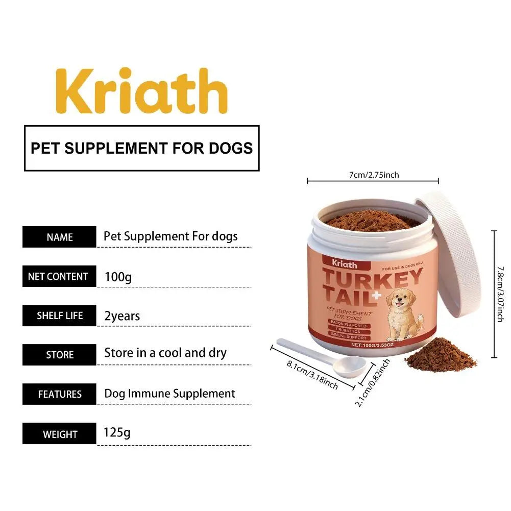 100g Dog Probiotics Immune Support Agent Elderly Dog Maintenance Joint Intestinal Skin Care Bacon Flavored Pet Health Supplement