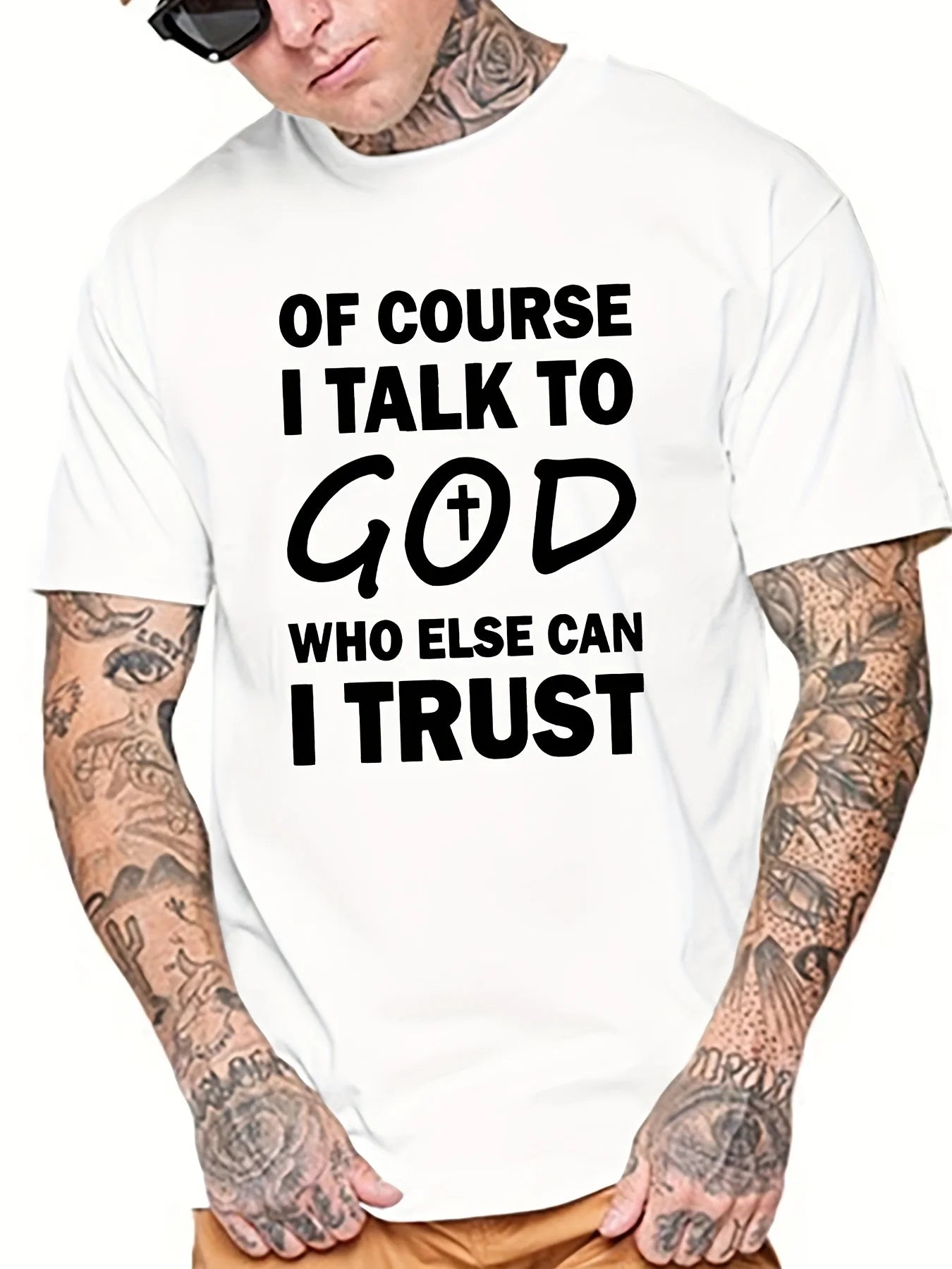 Talk To God Jesus T Shirt  Print Tees for Men Casual Short Sleeve  for Summer Spring Fall Oversized Tops As Gifts