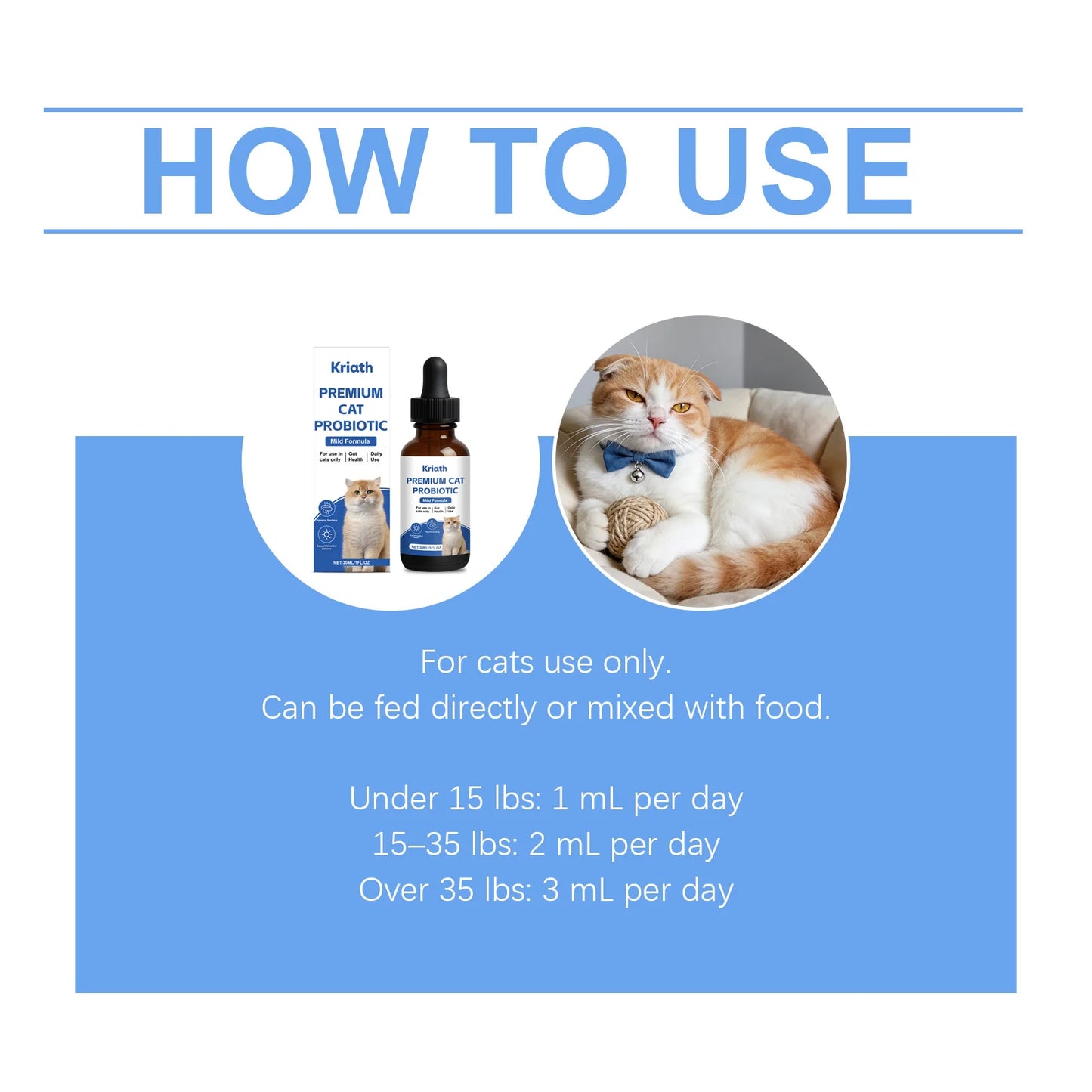 Premium Cat Probiotic Promote Digestion Soothing Support Intestinal Balance Maintains Healthy Gut Microbiota Cat Probiotic Drops