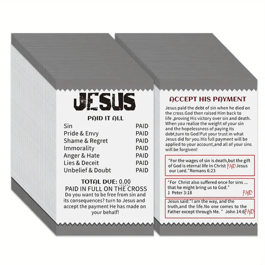 50/100 Pcs Gospel Booklet Card - Flat Illustration Pocket Bible Verse Card Prayer Postcard Poem Bookmark