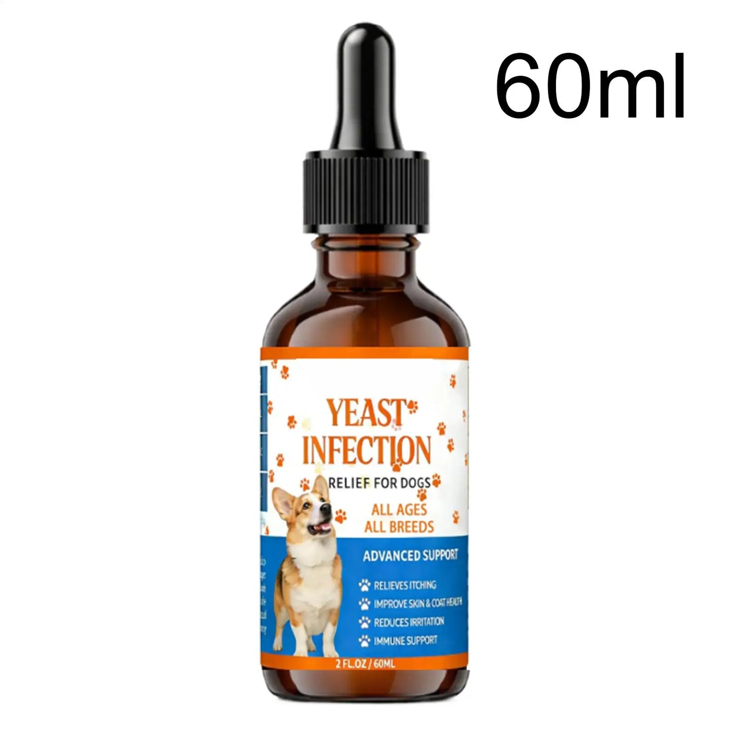 Dog Anti Itch Natural Drops 60ml Itchy Skin Relief Care Dry Skin Health Daily Grooming Supplies Suitable for dogs of all sizes