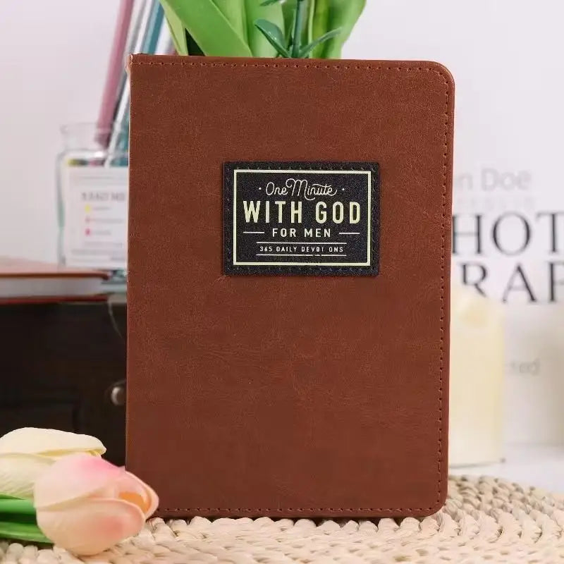 One Minute With God For Men: 365 Daily Devotional Book Daily Bible Reading & Prayer Planner With 365 Prompts Christian Gift