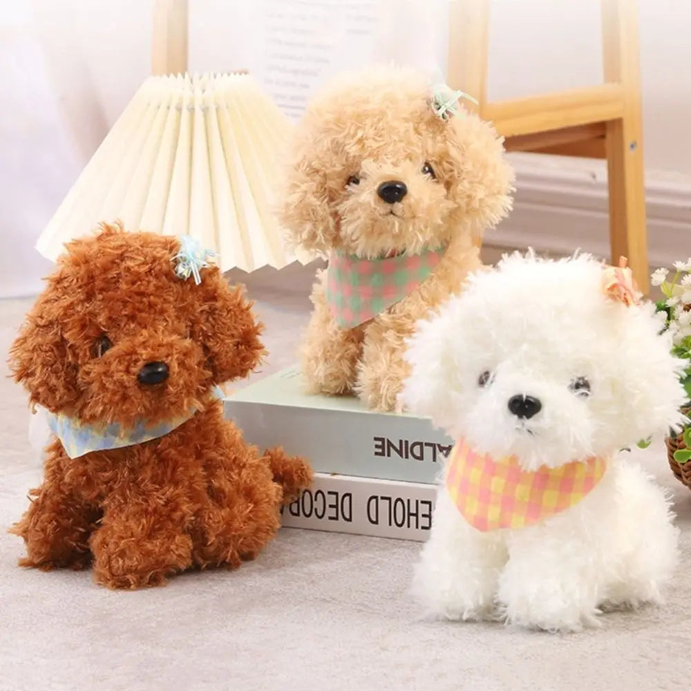 Curly Hair Dog Plush Toy Baby Appease Puppy Doll Stuffed Dog Doll Stuffed Animals 25CM Simulation Dog Plush Home Decor