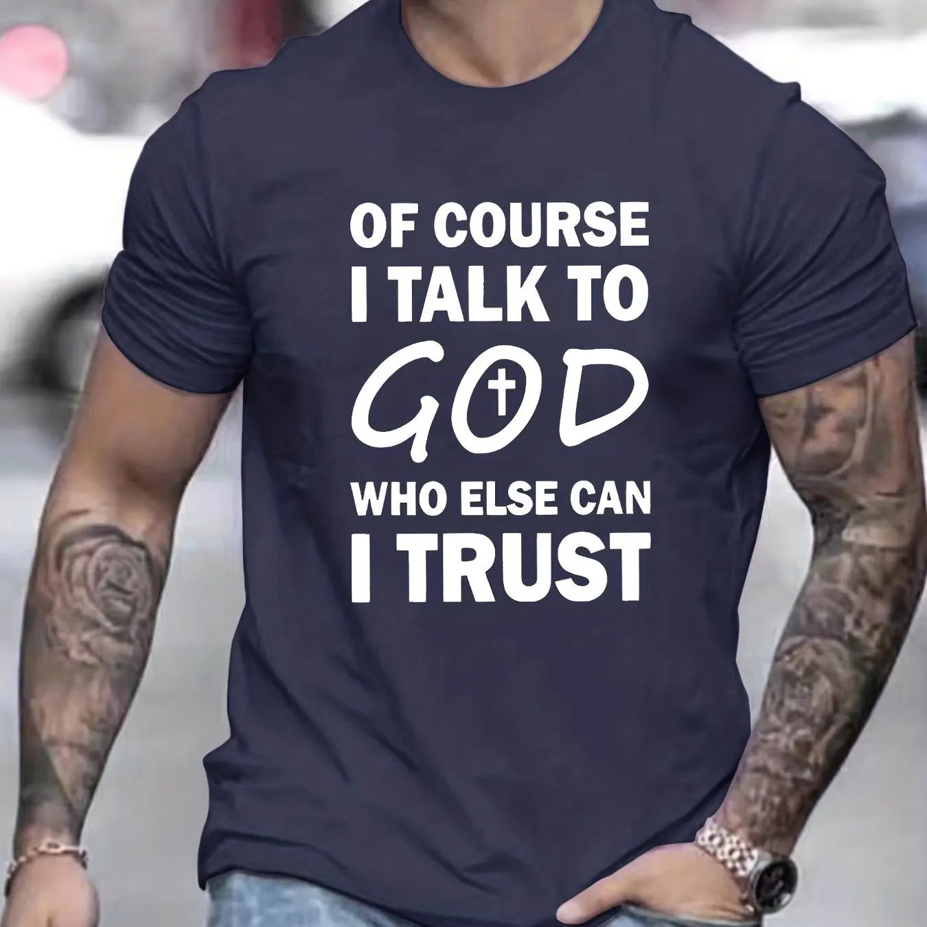 Talk To God Jesus T Shirt  Print Tees for Men Casual Short Sleeve  for Summer Spring Fall Oversized Tops As Gifts